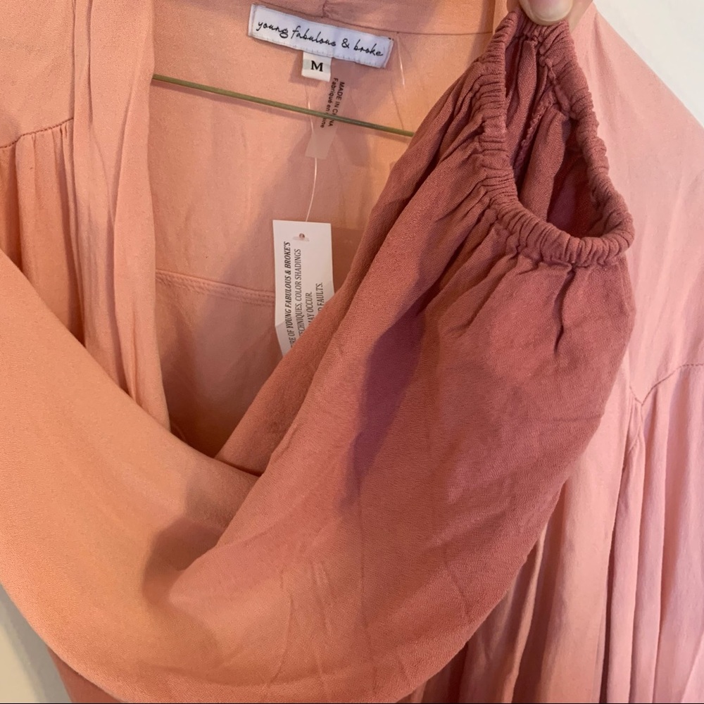 NWT Young Fabulous & Broke Carmen Front Tie Top, Size M - Picture 5 of 6